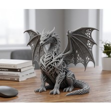 Nokta Labs Yggdrasil Voronoi Ejderha Heykeli - Örgü Tasarım Dekoratif Figür - Root-Weave Dragon