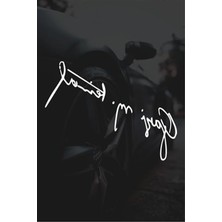 Frefly Store Beyaz Oto Sticker, Atatürk Imzası, 15 x 5 cm