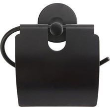 Frefly Store Modern Siyah Metal Tuvalet Kağıtlığı - 12,3 x 13 cm