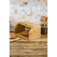 Frefly Store Bambu Kapaklı Büyük Ekmek Dolabı, Çok Amaçlı Kullanım Için Uygun