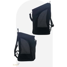 Frefly Store Sırt Çantası Şeklinde Kedi Taşıma Çantası, Siyah Fileli