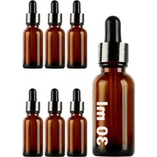 Frefly Store 30 ml Metal Kapaklı Damlalık Şişe Seti, 6 Adet Cam Şişe