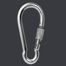 Frefly Store BADEM10 Karabina Kilitli 10 mm Yaylı Kanca Paslanmaz Çelik Kilit Tırmanma Dağcılık Kamp Ekipmanları Salıncak Hamak Anahtar Askı Kilidi