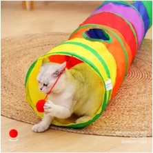 Frefly Store Gökkuşağı Renkli Katlanır Kedi ve Köpek Tüneli
