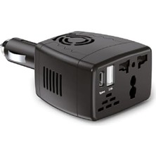 Frefly Store Moddestore 12V Araç Invertörü 150W 220V Priz Çevirici USB ve Type-C | USB Çıkışı, Type-C Çıkışı, 150W Güç, 12V Giriş, 220V Çıkış