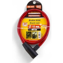 Frefly Store 12 mm x 80 cm Çelik Halatlı Asma Kilit – Bisiklet, Motosiklet, Scooter Güvenlik Kilidi + 2 Anahtar