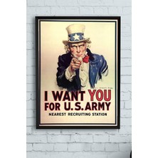 Kazan Hobi Postermanya (PSTER13750) Uncle Sam Eğlenceli Mizahi Çerçeveli Tablo (21X30CM)