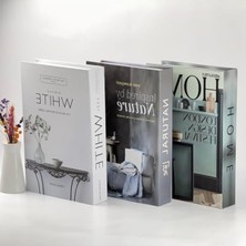 Frefly Store 3'lü Dekoratif Kutu Seti, Kitap Görünümlü, Modern Ev Dekorasyonu