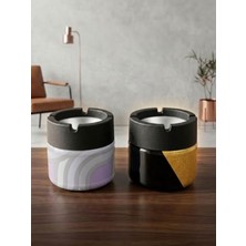 Frefly Store 2 Adet Kapağı Metal Küllük, Karışık Desenli Araç Içi Kullanım Için