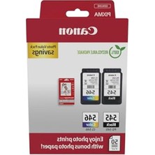 Frefly Store Canon PG-545 + 546 Renkli + Siyah 2'li Set Kartuş + Kağıt Hediyeli