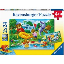 Frefly Store 2X24 Parçalı Puzzle Ayı Ailesi Kampta
