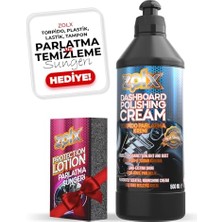 Frefly Store Torpido Plastik Parlatıcı Bakım Kremi Tüm Araçlar Için 500ML + Sünger Hediyeli.