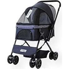 Frefly Store 52X76.5X95 cm Boyutlarında Lacivert Kedi ve Köpek Arabası, Konforlu Seyahat