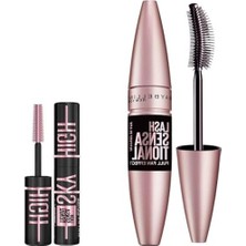 Frefly Store Maybelline New York Lash Sensational Yelpaze Etkili Intense Black Maskara - Ekstra Siyah 9.5 ml & Mini Lash Sensational Sky High Cosmic Black Maskara Makyaj Seti