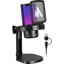 Frefly Store Rgb Aydınlatmalı ve Gürültü Önleyici USB Mikrofon