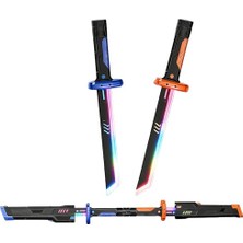 Frefly Store Giffy/oyuncak +14 Yaş 2'li Set Kıvılcım Efektli Rgb 44 cm Kılıç Şarjlı Ses Efektli 8 Farklı Değişen Işıklı