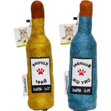 Frefly Store Peluş Kedi ve Köpek Oyuncağı, Turkuaz ve Sarı Renk