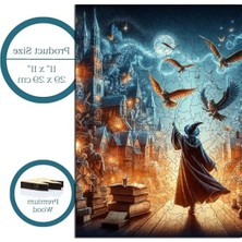 Frefly Store Büyücü Temalı Ahşap Puzzle, 353 Parça ve Yapıştırıcı