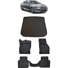 Frefly Store Skoda Superb 2023 Model Ile Uyumlu 5d Premium Ekstra Havuzlu Paspas ve Bagaj Havuzu Set