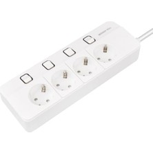 Frefly Store Yamatik Xman 4'lü Ayrı Anahtarlı 1.5 Metre 4000W 16AH Termal Güvenlik Akım Korumalı Grup Priz