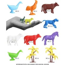 Frefly Store Renkli Mini Çiftlik Hayvanları Figür Seti, 12 Parça 4-6 cm