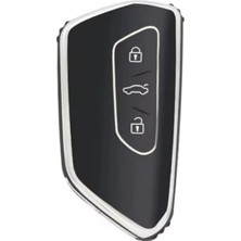 Frefly Store Autohan Keys Golf 8, Caddy, Leon Cupra, Formenter Için Nano Anahtar Kılıfı, Siyah Gümüş Renk