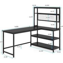 Frefly Store 140 cm Çalışma Masası, Siyah Renk Ofis Veya Bilgisayar Masası