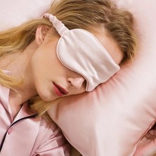 Frefly Store Gümüş Gri Renkli Uyku Maskesi, %100 Doğal Ipek Malzeme