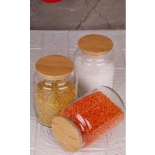 Kazan Hobi Zone - 3'lü Cam Saklama Kabı 800ML Vakumlu Bambu Kapaklı