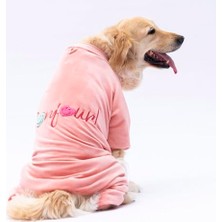 Frefly Store Rose Bonjour Kadife Orta-Büyük Irk Köpek Tulumu (4xl)