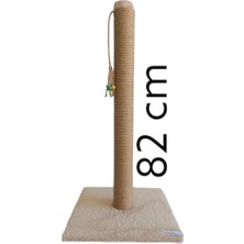 Frefly Store 82 cm Kedi Tırmalama Tahtası 8 Çap Boru Çapı Tek Parça Ekru (Açık Kahve)