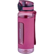 Frefly Store Fiftyfifty 520ML Tritan Su Matarası Silikon Korumalı Kaydırmaz Gövde Pembe