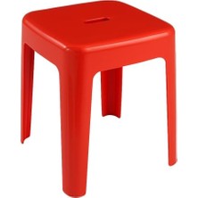 Frefly Store Saban Kırmızı Plastik Alaska Model Sağlam Tabure 36X36X46CM