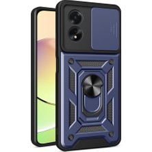 Alan Tech Oppo A38 Kılıf Sürgülü Kamera Koruyucu Manyetik Standlı Tank Koruma Alt