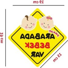 Frefly Store Arabada Bebek Var Sticker, Oto Araç Sticker, 19 x 19 cm Boyut