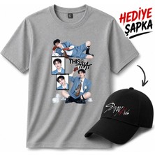BarsDepo Seungmin Thıs That Tişört, Premıum Kalite Unisex Çocuk / Yetişkin (Şapka Hediyeli)