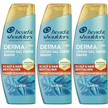 Frefly Store Dermaxpro Scalp & Hair Revitaliser Dökülme ve Kepek Karşıtı Şampuan Kafein ve Seramid ile 300ML 3lü Paket