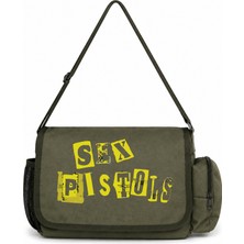 Sevbano Sex Pistols Rock Metal Müzik Grubu Baskılı Unisex Okul, Spor, Ofis Çok Amaçlı Postacı Çantası