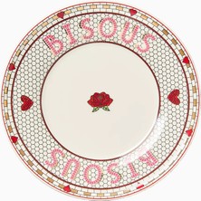 Anthropologie Valentine Bistro Tile 24K Altın Detaylı Stoneware Tatlı Tabağı