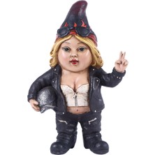 1001 Gift Ltd. Kadın Bisikletçi Cücesi Kasklı - Gnomad Heykeli
