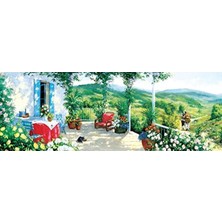 Frefly Store Verandadaki Misafir Temalı 1000 Parça Panorama Puzzle