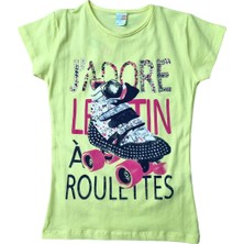 Popshops Kız Çocuk Parlak Taşlı Yazlık T-Shirt