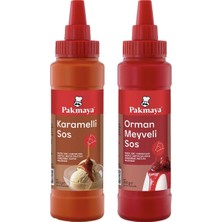 Pakmaya Sıvı Tatlı-Pasta-Dondurma Sosu 300 ml Karamelli ve Orman Meyveli 2 Li Set