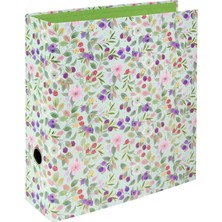 Goldbuch Blissful Blossom Yeşil Çiçek Desenli A4 Klasör 8 cm Kollu Mekanizmalı Altın Yaldızlı