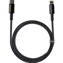 1001 Tungsten Gold Hızlı Şarj Kablosu Type-C To Ip Pd 20W, 1m, Siyah