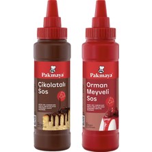 Pakmaya Sıvı Tatlı-Pasta-Dondurma Sosu 300 ml Çikolata ve Orman Meyveli 2 Li Set