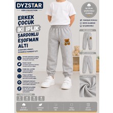 Dyzstar Erkek Çocuk Eşofman Altı Gri 2 Iplik Şardonlu – Ayıcık Baskılı, Paça Lastikli, Rahat Kalıp
