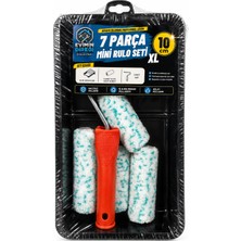 7 Parça Mini Boyacı Seti 10 cm Xl Rulo Boya Küveti Yedek Rulolu