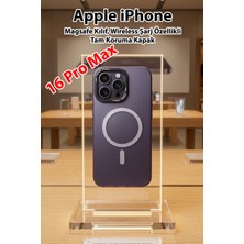 Apple iPhone 16 Pro Max Uyumlu Kılıf Magsafe Wireless Şarj Özellikli Tam Koruma Şeffaf Kapak (Manyetik Kılıf)