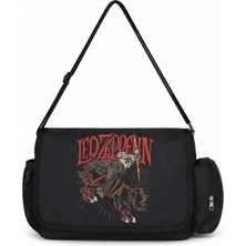 Sevbano LED Zeppelin Rock Metal Müzik Grubu Baskılı Unisex Okul, Spor, Ofis Çok Amaçlı Postacı Çantası